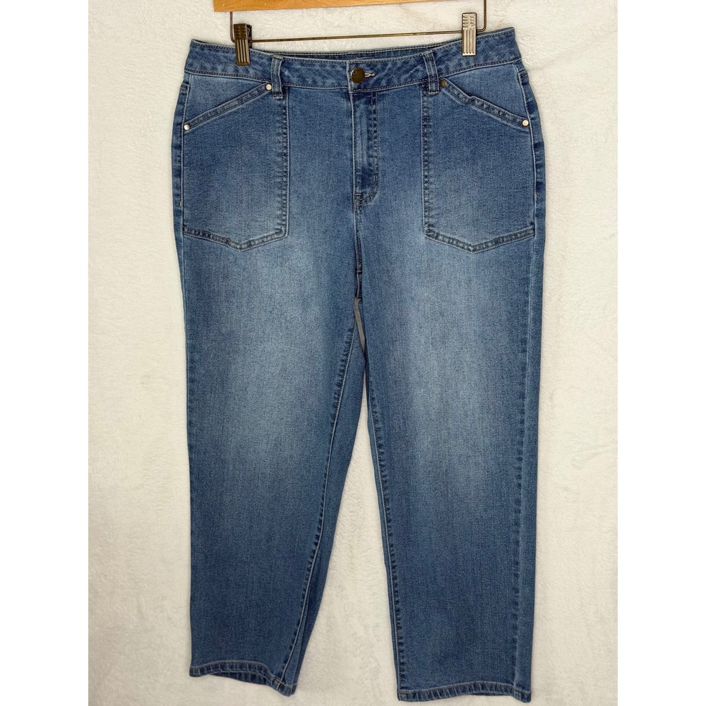 d.jeans New York Women 10 Blue Straight Leg Carpenter Style Denim Jeans